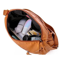 Washed leather women's bag European and American retro shoulder bag