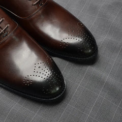 Italian Luxury Classic Mens Oxford Dress Shoes Genuine Leather Lace-up Brogue