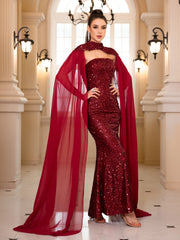 Homecoming Dresses: Maxi Dress Chiffon Flying Sleeve Luxury Halter Backless