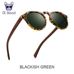 Sunglasses Women Men's Sun Glasses Walnut Wood Round Eyeglasses