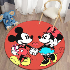 Minnie Mickey Mouse,beauty Cartoon HD Printed Round Carpet, Bedroom, Balcony
