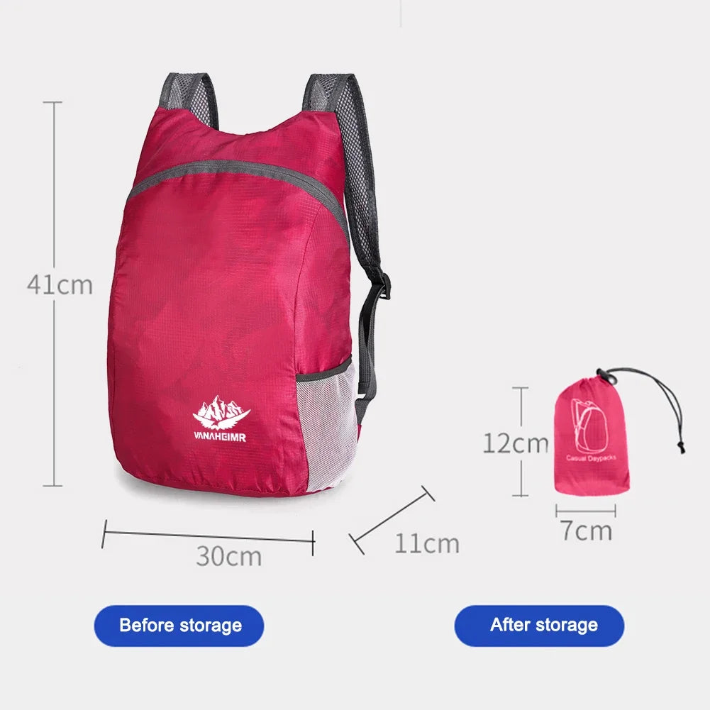 15L Lightweight Packable Backpack Foldable ultralight Outdoor Folding Backpack Travel Sports Bag Hiking Daypack for Men Women