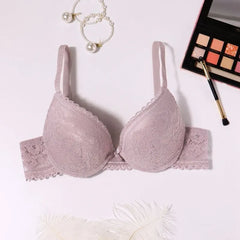 Small Chest Size Women Bra Thin Cup Mold Soft Cotton Brassiere Hollow Out Lace