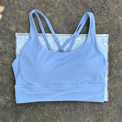 Women Fitness Bra Tights Yoga Vest High Strength Shockproof Gym Sports Top