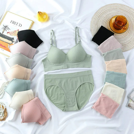 Sports Women Bra Panties Set Seamless Bra Top Set Letter Activewear Bra