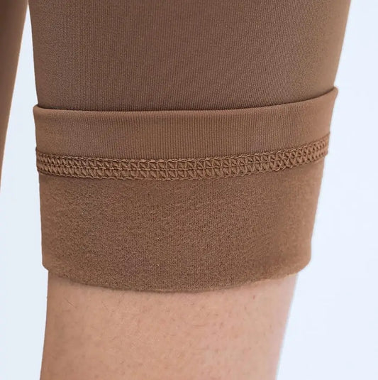 women leggings thin fleece high waist black color stretch pants