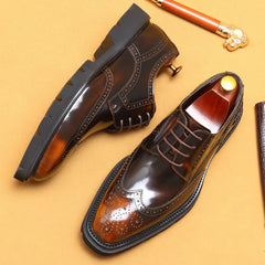 HNXC Casual Business Brogue Oxford Dress Shoes For Men Party Wedding Man