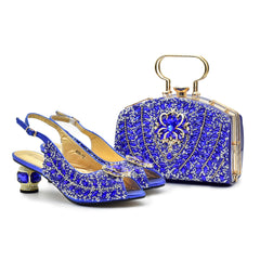 Matching Shoes and Bags: Shoes And Bag Matching Set With Gold Women Italian Shoes