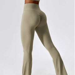 Women Wide-leg Pants Yoga Leggings Tights High Waist Leisure Flared Pants Dance