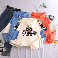 Anime My Hero Academia Kawaii Bakugou Katsuki Manga Hoodies Men Plus Size