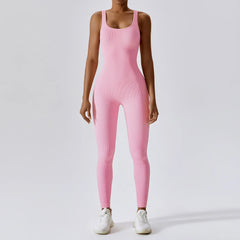Women's Yoga One Piece Tracksuit Jumpsuit Seamless Sportswear Yoga Suit Gym