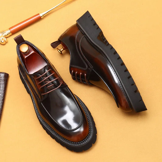 Leather Men's Formal Shoes Comfortable Platform Luxury Genuine Leather