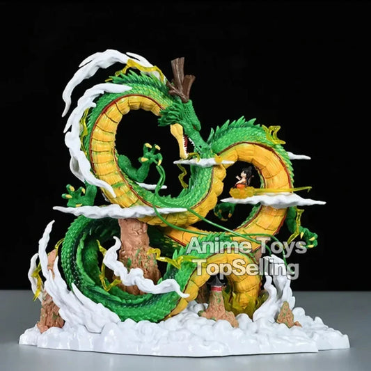 23cm/9.05in Anime Dragon Ball Z Figure Shenron Goku And Shenron Action Figure Model Pvc Statue Doll Collection Toy Gifts