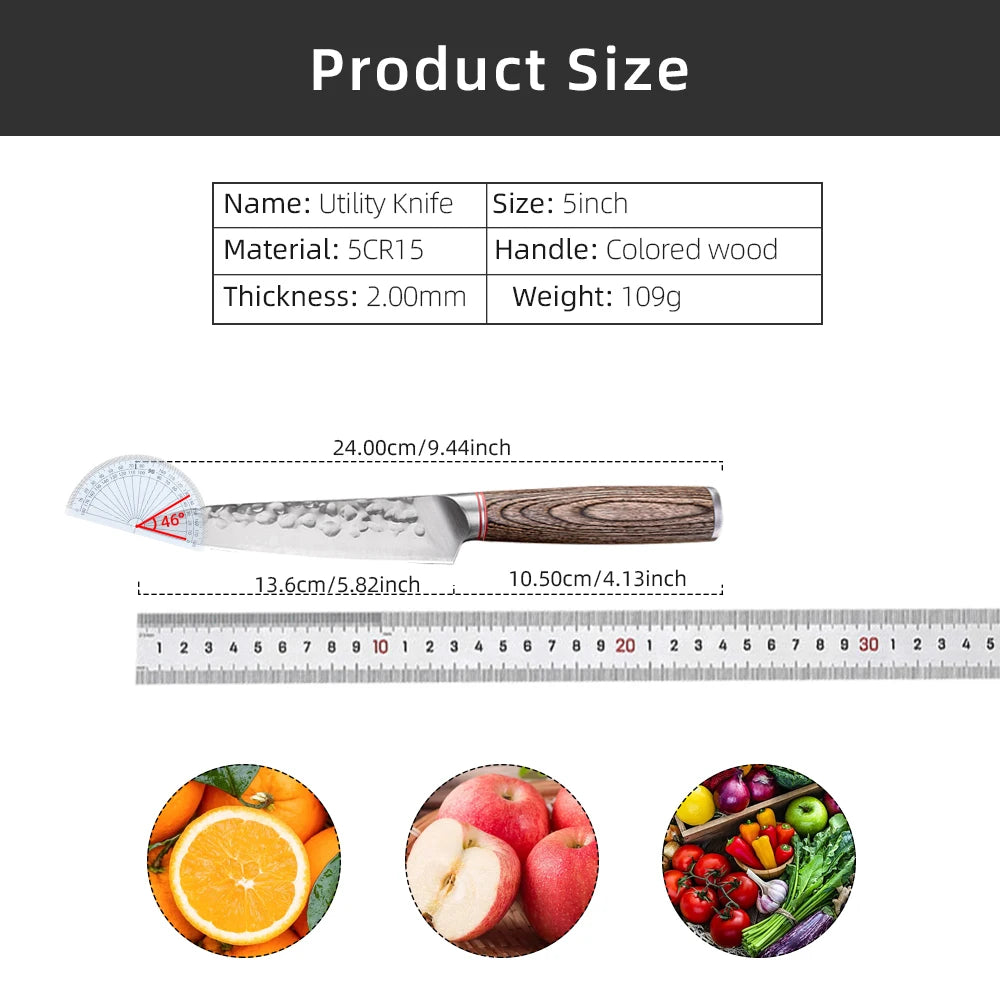 Kitchen Knife Stainless Steel Japanese Chef Knife Full Tang Forged Cleaver Butcher Knife