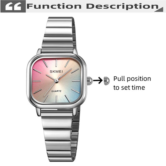 Skmei Women’s Bracelet Quartz Watches Luxury Stainless Steel Strap Waterproof Casual Analog Wristwatch Fashion Female Time