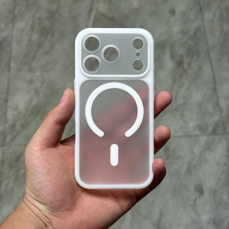 For IPhone 13 14 15 16Pro Max Convert To 17 Pro Max Case Support MagSafe Wireless Charging Frosted Magnetic Softshell Back Cover