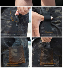 Mens Cargo Shorts Summer Tactical Cropped Trousers Outdoor Waterproof Multi-pocket