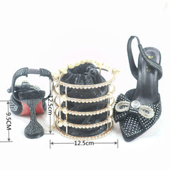 Matching Shoes and Bags: Wedding Shoes and Bag Set gold Color Italian Shoes