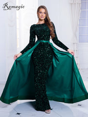 Homecoming Dresses: Modest Stretch Sequin Full Sleeve Evening Party Gown
