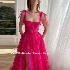 Evening Dresses: Prom Dresses Lace Up High Split Backless Lace Appliques
