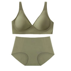 Bra and Panties No Wires Jelly Muscle Bra Comfortable Underwear Set for Women