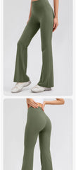 Sports Flared Leggings Womens Yoga Pants Gym Fitness Tights