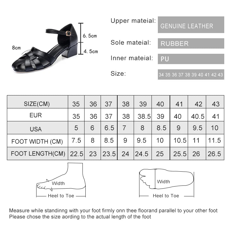 Women Summer Genuine Leather Women Sandals Large Size 41 42 Hollow