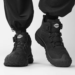 Fashion Black Men Motorcycle Boots Knob Design Biker Boots Men Ankle Boots Non-slip Outdoor Work Boots for Men botas masculino