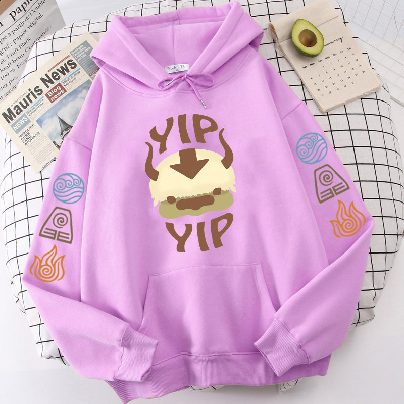 Avatar The Last Airbender Hoodie Men Women Appa YIP Letter Print Long Sleeve