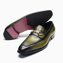 European Classic Mens Wedding Dress Shoes Genuine Leather Horsebit Loafer Shoes