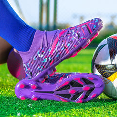 Men Soccer Shoes Long Spikes Soccer Cleats Indoor Sports Shoes Professional