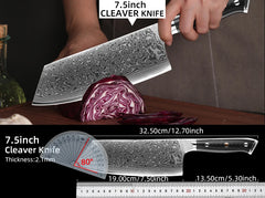 Damascus Kitchen Knives Set Japanese Chef Kitchen Knives VG10 67 Layer Stainless