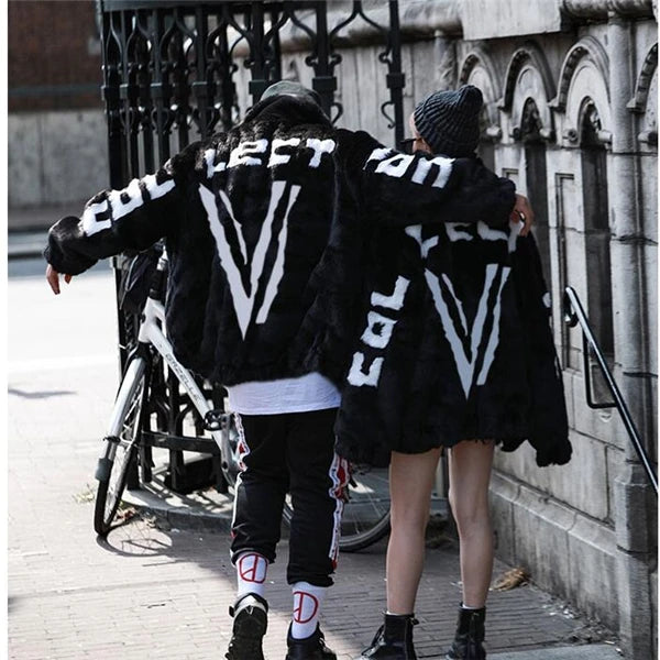 Winter Unisex Rabbit Hair Cotton Clothes hick Warm Men's Fur Coat Loose Imitation Jacket