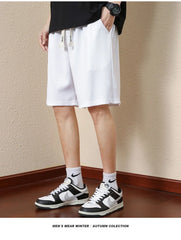 Men's Bermuda Shorts Loose Straight Barrel Beach Shorts Fashion Knitted