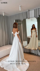 White Bridesmaid Dresses: A Line Wedding Dresses Sleeveless Off The Shoulder