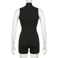Women Yoga One Piece Sleeveless Vest Sports Shorts Gym Fitness