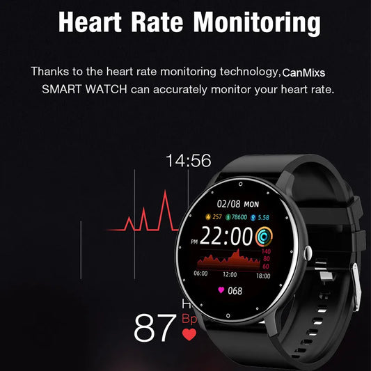 ZL02 Men Smart Watch Full Touch Screen Fitness Tracker IP68 Waterproof Sport Smartwatch BT Call Wrist Watches for Men Women 2026