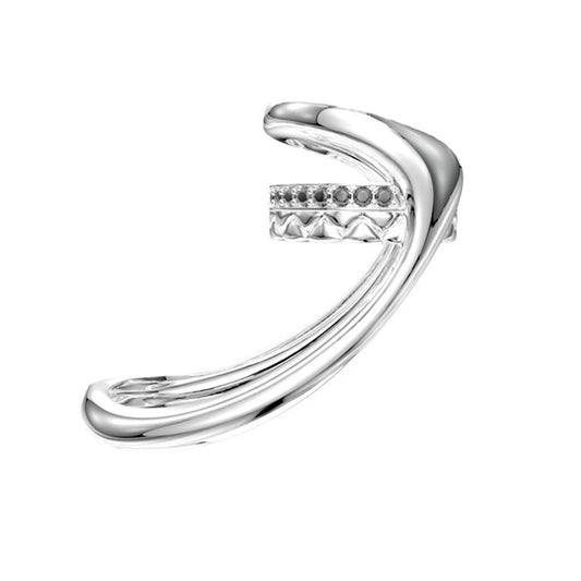Silver Color Two-finger Hollow Geometric Rings For Women Couples Vintage