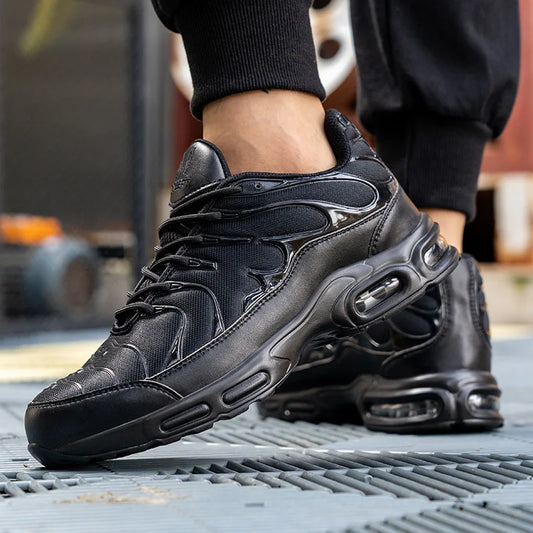 Steel Toe Shoes for Men Indestructible Work Shoes Lightweight Steel Toe Non Slip Safety Shoes Air Shock Absorption Sneakers
