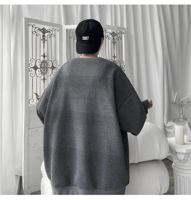 Hoodies Jacquard Sweatshirt Mens White Pullover Streetwear Casual Fashion Clothes