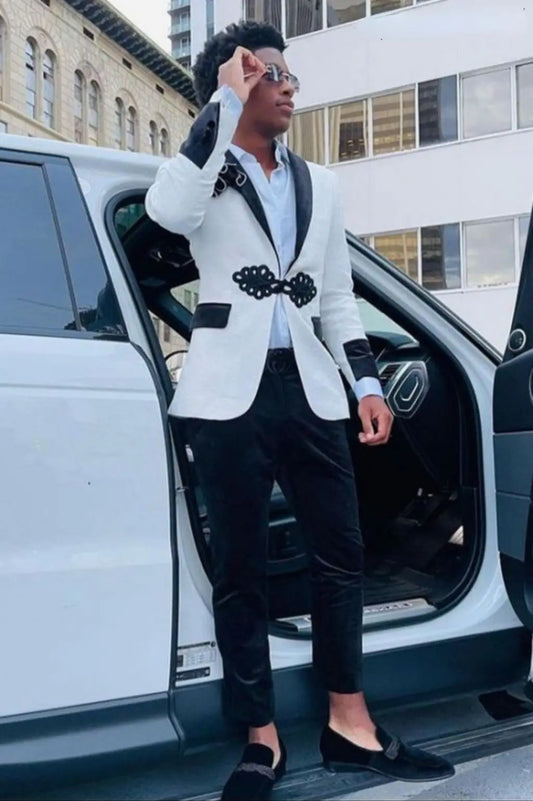 Groomsmen Suits: Suits for Men 2 Pieces Slim Fit Young Man Prom Party Suit