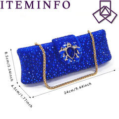 Matching Shoes and Bags: Royal Blue Color Decorated with Crystal Ladies Wedding Party