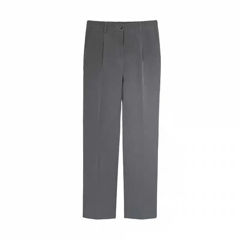 Gray Suit Pants Men Fashion Business Society Mens Dress Pants Korean Loose Straight Pants Mens