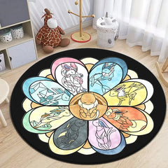 Pokemon Cartoon HD Printed Round Carpet Dropshipping Rug for Living Room Area Rug