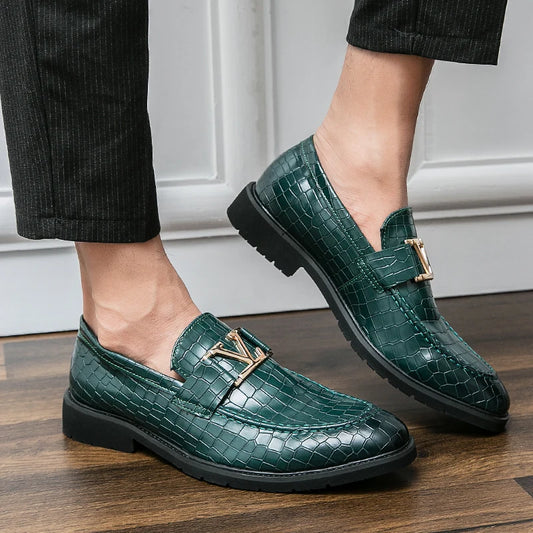 Loafers Brand Business Casual Moccasin Leather Buckle Driving Formal Suit Shoes for Men