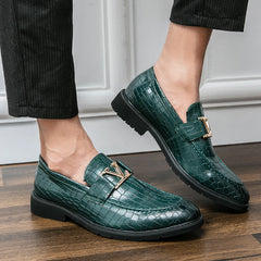 Loafers Brand Business Casual Moccasin Leather Buckle Driving Formal Suit Shoes for Men