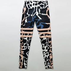 Leopard Stripe 3D Print Women's Pants Push Up Running Sports Leggings Slim Pants