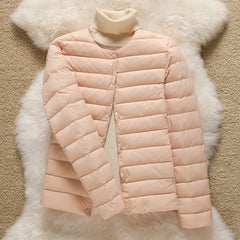 9 Color Women Puffer Jackets 90% Ultra Light Duck Down Women Matt Fabric