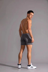 Fitness sports shorts for men summer American Cotton gray running training leisure