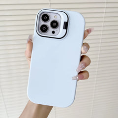 Kickstand Phone Case for iPhone 15 Pro Max 16 Pro Solid Color Matte TPU Funda Lens Protector Cover for iPhone 16 15 14 13 12 11